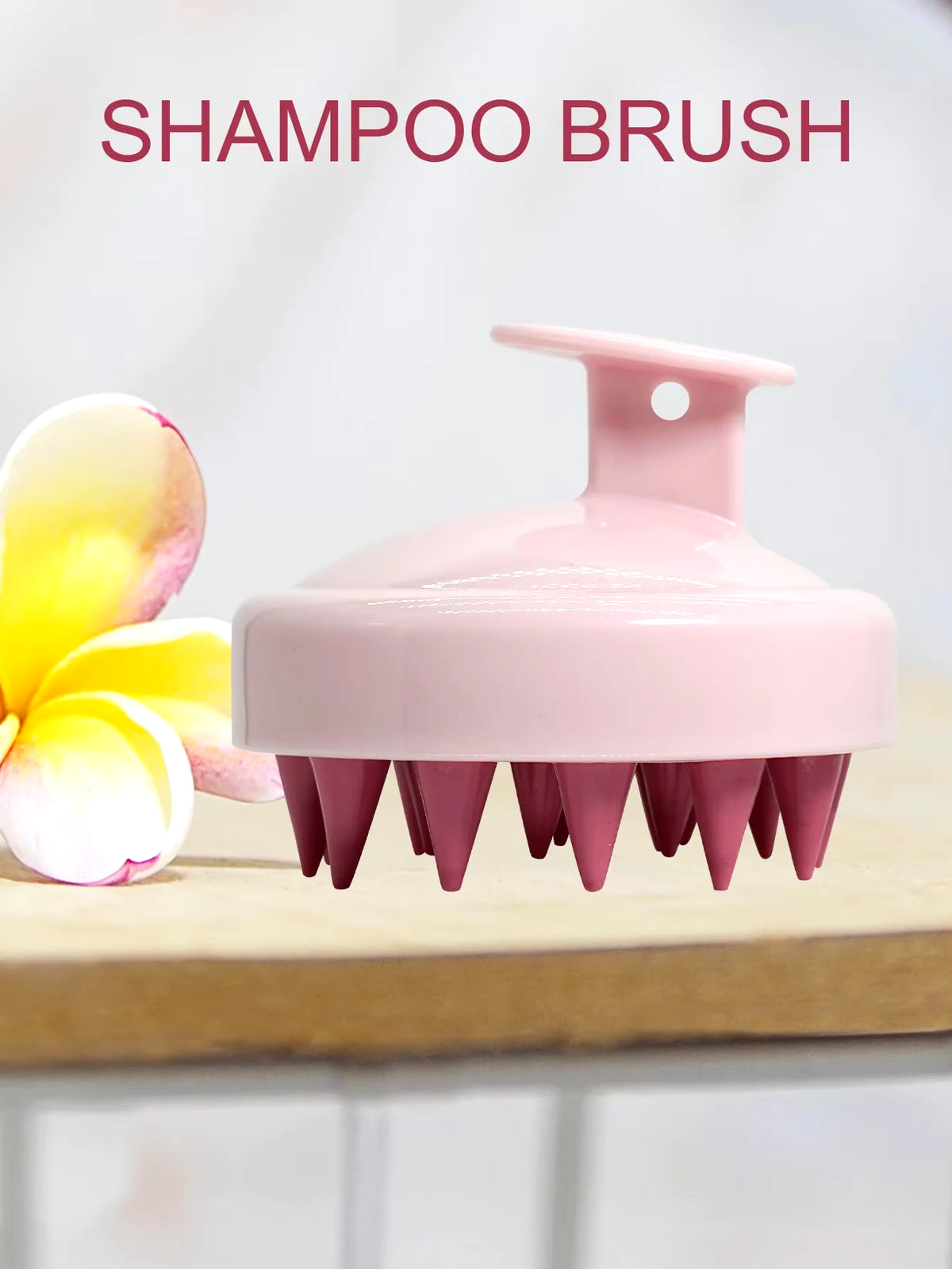 ScalpBloom — Silicone Shampoo Scalp Massager Brush, Soft Bristle Head & Body Massage Comb, Ergonomic Handle