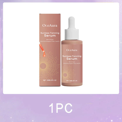 OceAura — Sunless Tanning Serum, Beet Root & Ginseng Root Extract with Carotene, Natural Sun-Kissed Glow for Face & Body
