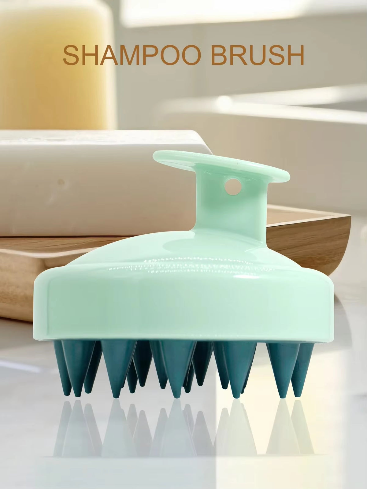 ScalpBloom — Silicone Shampoo Scalp Massager Brush, Soft Bristle Head & Body Massage Comb, Ergonomic Handle