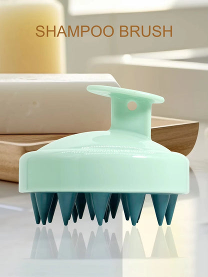 ScalpBloom — Silicone Shampoo Scalp Massager Brush, Soft Bristle Head & Body Massage Comb, Ergonomic Handle