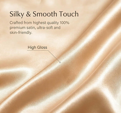 SilkVerve — Luxury Satin Pillowcase Set (2-Pack), Anti-Frizz & Anti-Wrinkle Design with Secure Zipper Closure