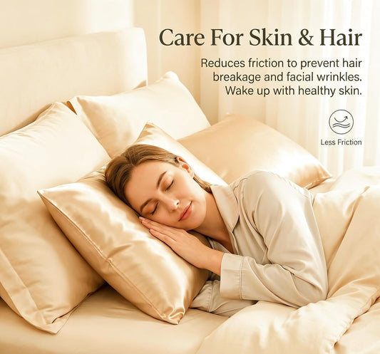 SilkVerve — Luxury Satin Pillowcase Set (2-Pack), Anti-Frizz & Anti-Wrinkle Design with Secure Zipper Closure