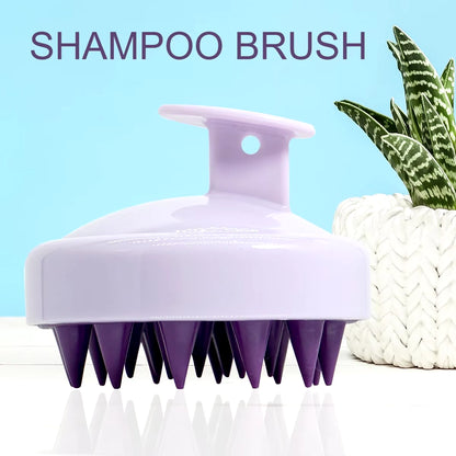 ScalpBloom — Silicone Shampoo Scalp Massager Brush, Soft Bristle Head & Body Massage Comb, Ergonomic Handle