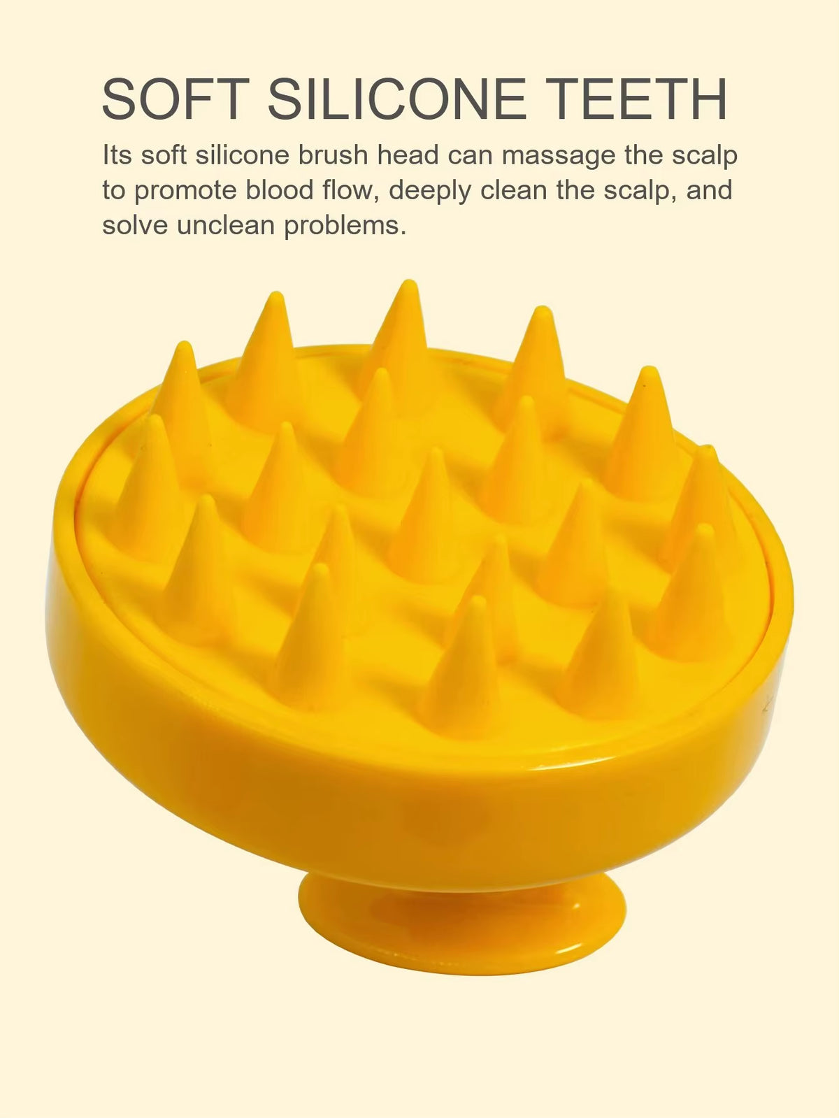ScalpBloom — Silicone Shampoo Scalp Massager Brush, Soft Bristle Head & Body Massage Comb, Ergonomic Handle