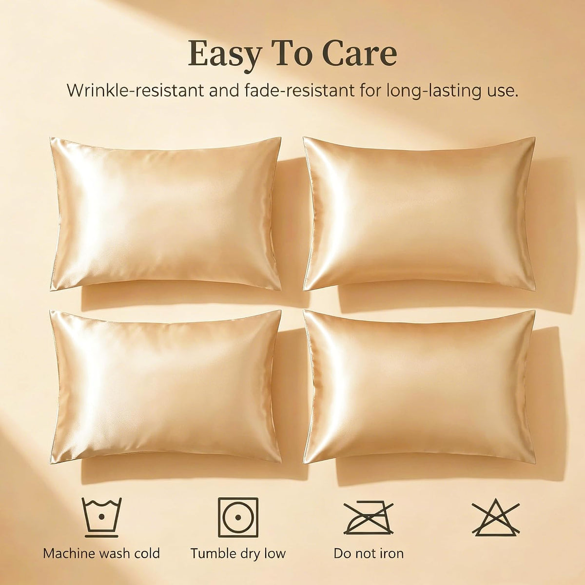 SilkVerve — Luxury Satin Pillowcase Set (2-Pack), Anti-Frizz & Anti-Wrinkle Design with Secure Zipper Closure