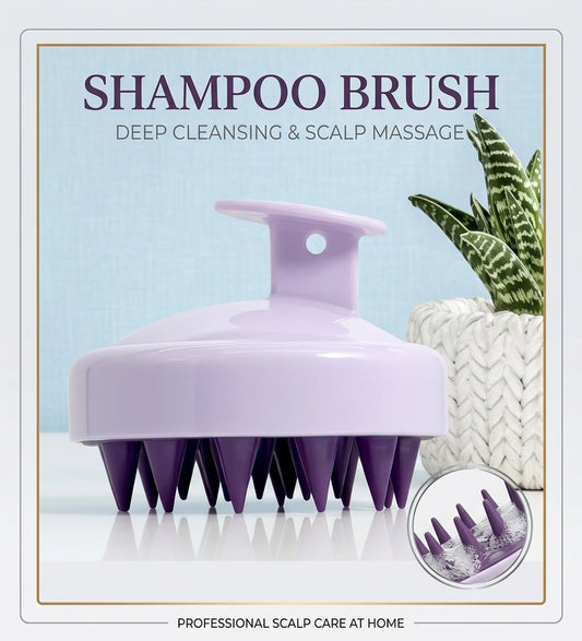 ScalpBloom — Silicone Shampoo Scalp Massager Brush, Soft Bristle Head & Body Massage Comb, Ergonomic Handle