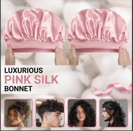 SilkNest — Adjustable Satin Sleep Bonnet, Soft Sleep Cap for Natural & Curly Hair, Men & Women, Wine