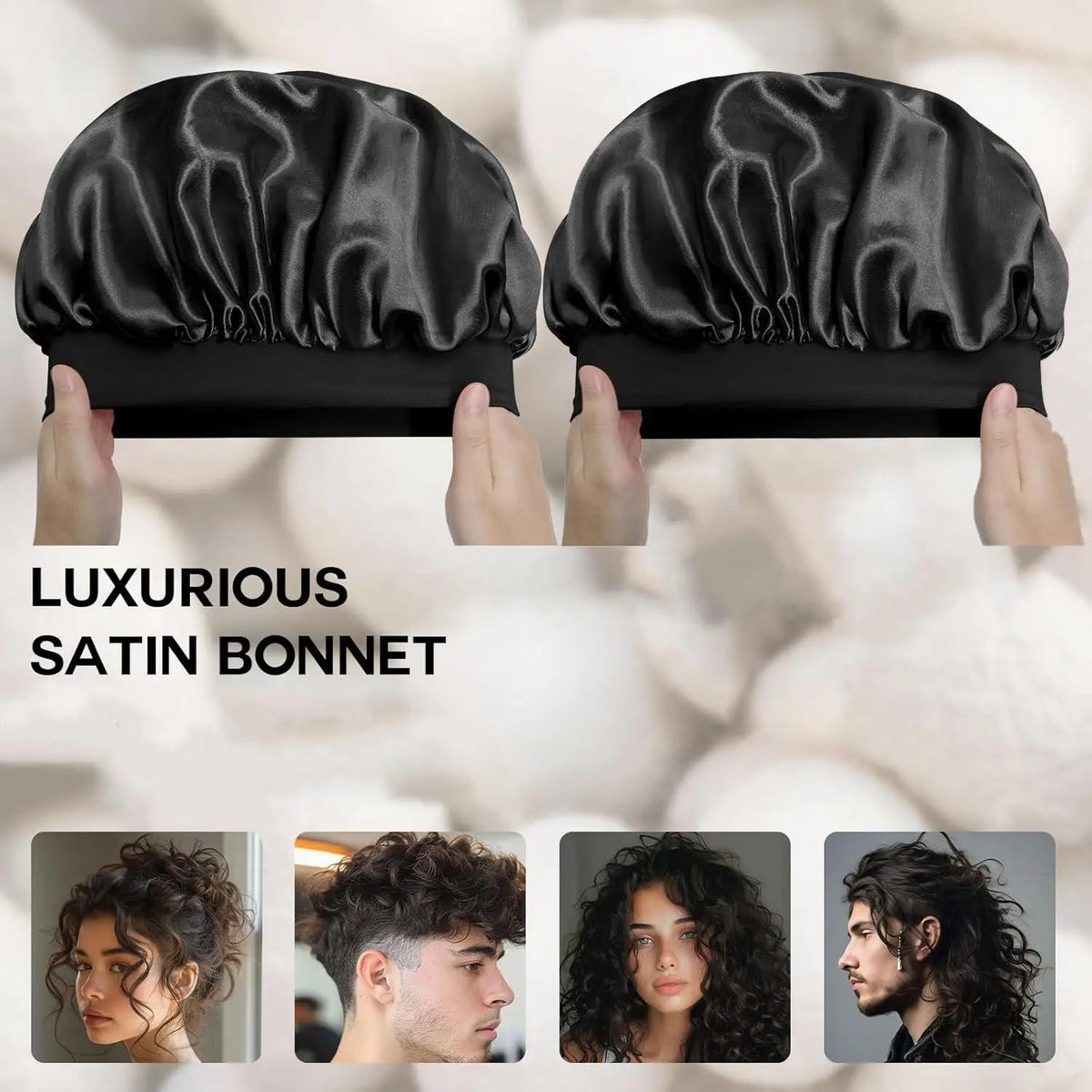 SilkNest — Adjustable Satin Sleep Bonnet, Soft Sleep Cap for Natural & Curly Hair, Men & Women, Wine