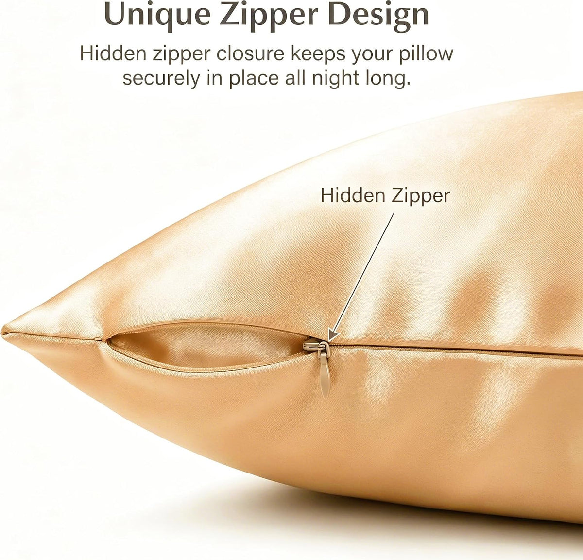 SilkVerve — Luxury Satin Pillowcase Set (2-Pack), Anti-Frizz & Anti-Wrinkle Design with Secure Zipper Closure