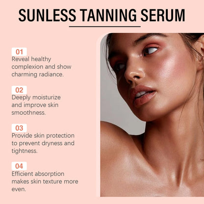 OceAura — Sunless Tanning Serum, Beet Root & Ginseng Root Extract with Carotene, Natural Sun-Kissed Glow for Face & Body