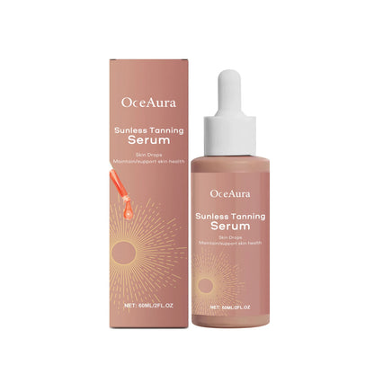 OceAura — Sunless Tanning Serum, Beet Root & Ginseng Root Extract with Carotene, Natural Sun-Kissed Glow for Face & Body