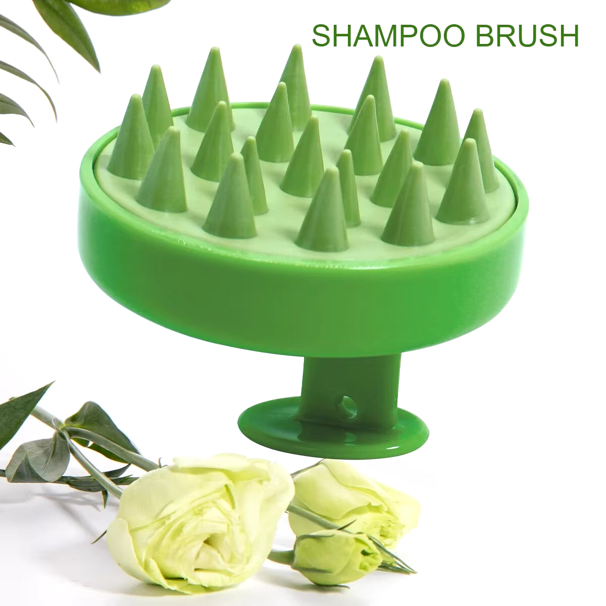 ScalpBloom — Silicone Shampoo Scalp Massager Brush, Soft Bristle Head & Body Massage Comb, Ergonomic Handle