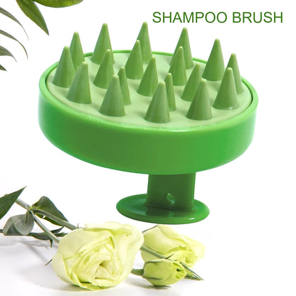 ScalpBloom — Silicone Shampoo Scalp Massager Brush, Soft Bristle Head & Body Massage Comb, Ergonomic Handle